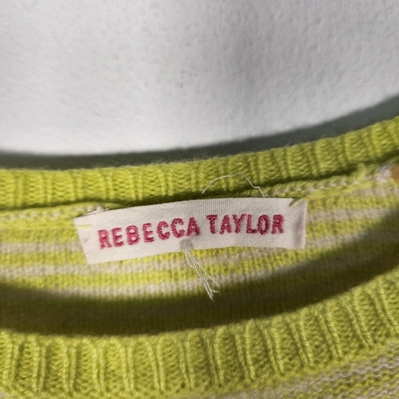 Rebecca Taylor Cashmere Neon Yellow Sweater XS Cozycore Fall Quiet luxury - Picture 3 of 7